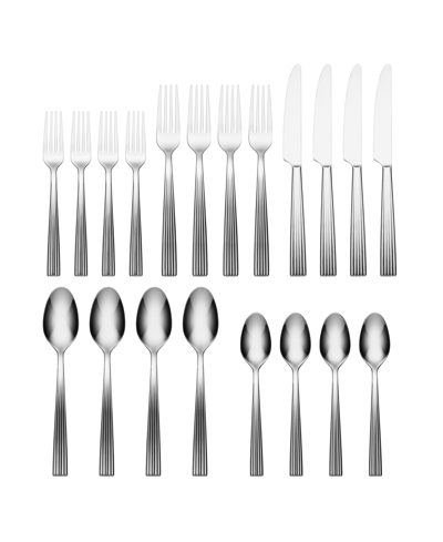 Oneida Kennedy 20 Piece Everyday Flatware Set, Service For 4 In Metallic And Stainless