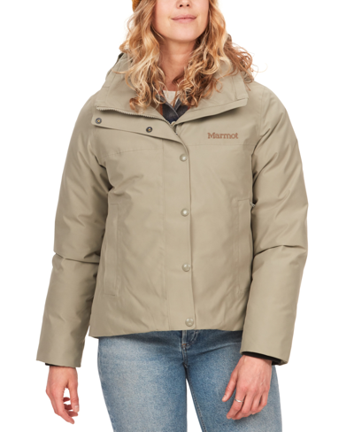 Marmot Women's Chelsea Hooded Insulated Short Coat In Vetiver