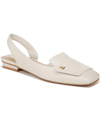 Franco Sarto Women's Teagan Square Toe Slingback Flats In Cream White Leather