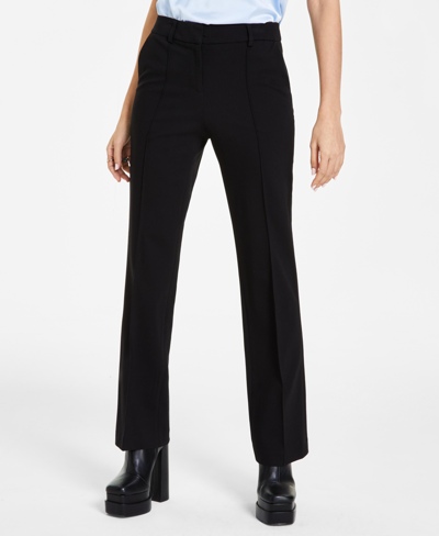 Bar Iii Women's High-rise Flare Compression Pants, Created For Macy's In Black