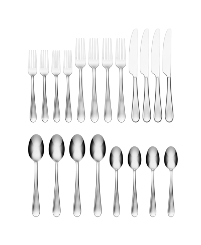 Oneida Grant 20 Piece Everyday Flatware Set, Service For 4 In Metallic And Stainless