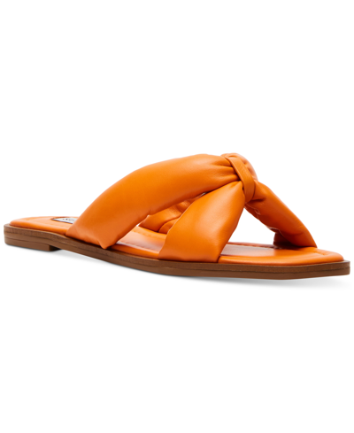 Steve Madden Women's Avianna Crisscross Slide Sandals In Orange Leather