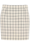 Marni Checked Wool-jacquard Mini Skirt In White
