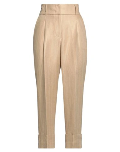Peserico Woman Pants Sand Size 6 Linen In Beige