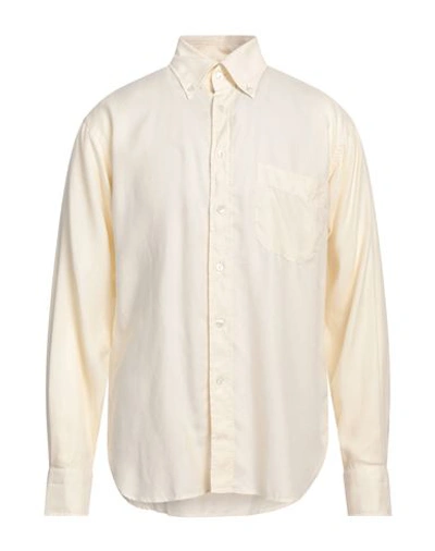 Tom Ford Man Shirt Ivory Size 15 ¾ Lyocell In White