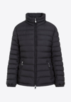 Moncler Blue Abderos Quilted Down Jacket In Black
