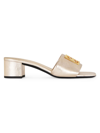 GIVENCHY WOMEN'S 4G MULES IN LAMINATED LEATHER