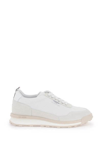 Thom Browne Leather-trimmed Trainers In White