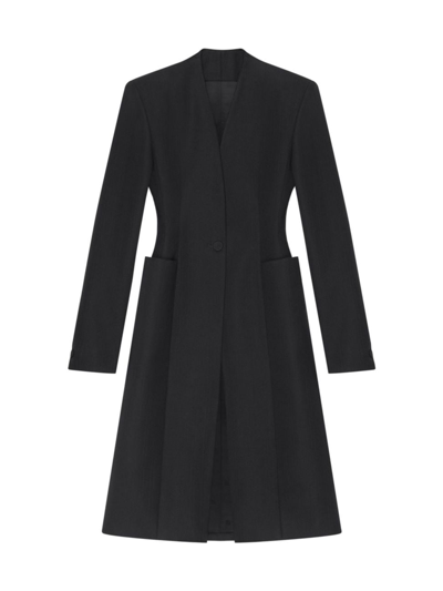 Givenchy Hourglass Wool Top Coat In Black