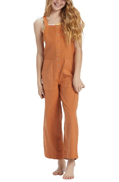 Billabong Kids' Sunshine Love Overalls In Toffee