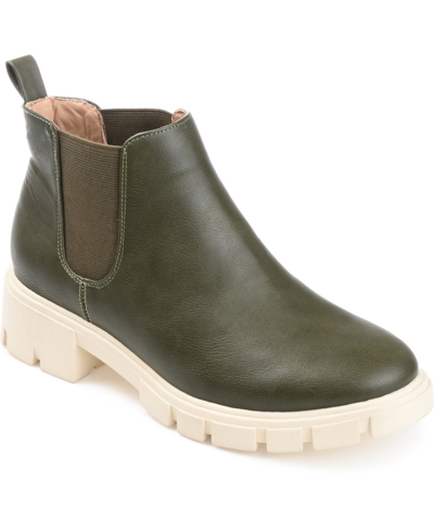 Journee Collection Rorke Lug Sole Chelsea Boot In Green