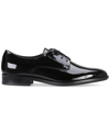 HUGO BOSS MEN'S COLBY DERBY PATENT LEATHER DRESS SHOES