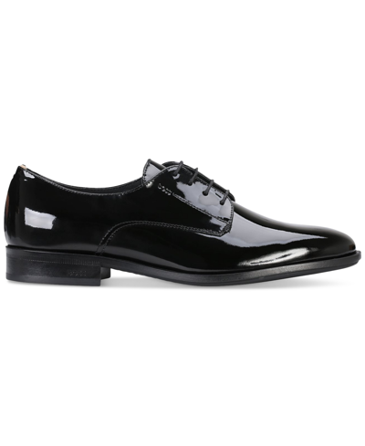 Hugo Boss Boss By  Men's Patent Leather Colby Printed Derby Dress Shoe In Black