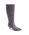 Aerosoles Women's Loano Tall Kitten Heel Dress Boot In Quiet Shade Suede