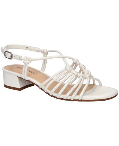 Easy Street Women's Sicilia Buckle Slingback Block Heel Sandals In White