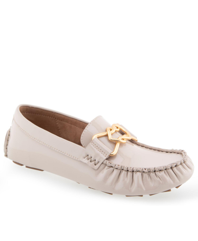 Aerosoles Women's Gaby Casual Loafer In Natural Patent Pu