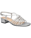 Easy Street Sicilia Womens Strappy Faux Leather Slingback Sandals In Silver