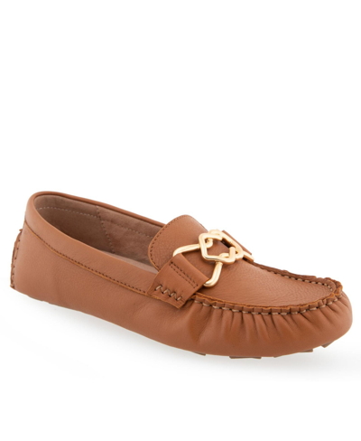 Aerosoles Women's Gaby Casual Loafer In Tan Leather