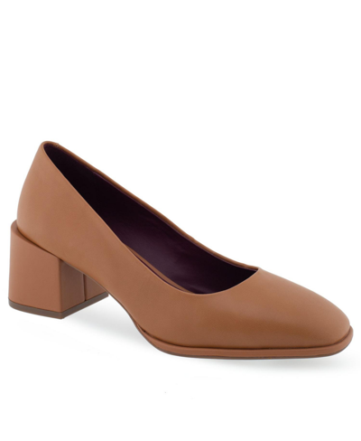 Aerosoles Alae Dress-pump-mid Heel In Tan