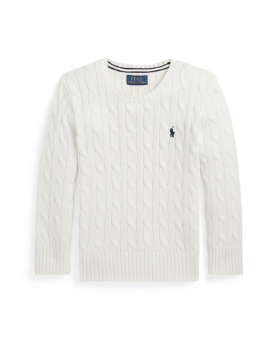 Polo Ralph Lauren Kids' Toddler And Little Boys Cable-knit Cotton Sweater In Deckwash White