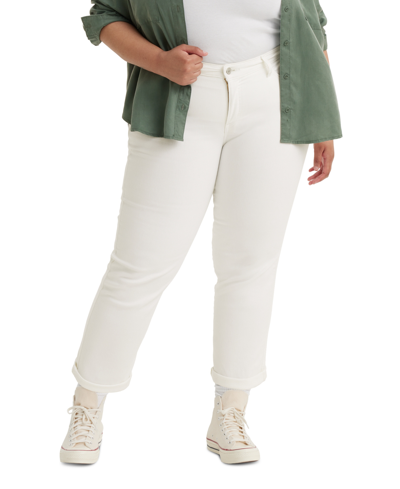 Levi's Trendy Plus Size Wedgie Straight-leg Jeans In Simply White
