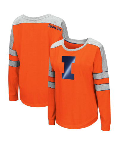 Colosseum Women's  Orange Illinois Fighting Illini Trey Dolman Long Sleeve T-shirt