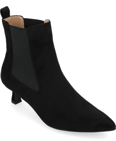 JOURNEE COLLECTION WOMEN'S TENLEE WIDE WIDTH POINTED TOE KITTEN HEEL DRESS BOOTIES