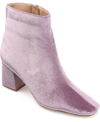 JOURNEE COLLECTION WOMEN'S HAZARA WIDE WIDTH VELVET BLOCK HEEL DRESS BOOTIES