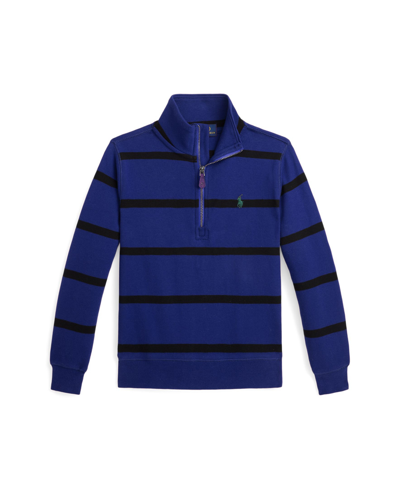 Polo Ralph Lauren Kids' Toddler And Little Boys Striped Pullover Sweatshirt In Sporting Royal,polo Black