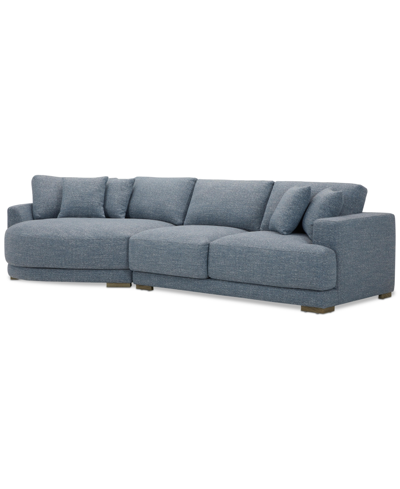Macy's Closeout! Vasher 135" 2-pc. Fabric Sectional With Cuddler, Created For  In Sky