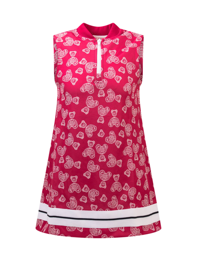 Palm Angels Kids' Paisley Dress In Fuchsia Of