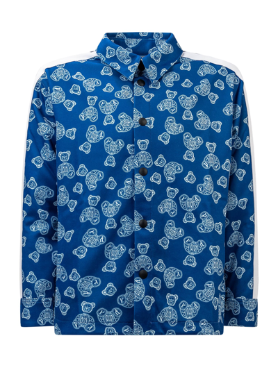Palm Angels Kids' Paisley Shirt In Blue Off W