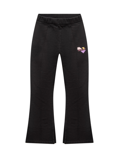 Off-white Kids' Logo Geometria Sweatpants In Black Fuchsia