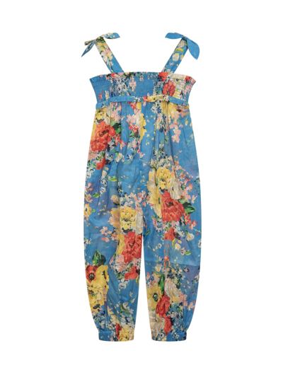 Zimmermann Kids' Alight Jumpsuit In Blue Floral