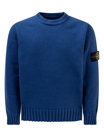 Stone Island Junior Kids' Sweater With Logo In Blue