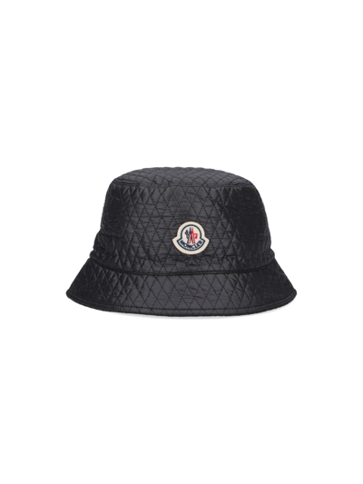 Moncler Logo Bucket Hat In Black  