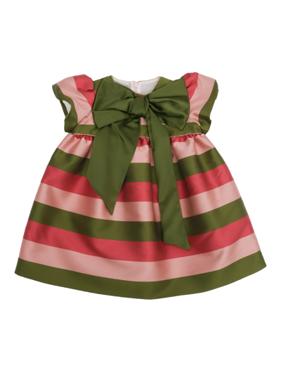 La Stupenderia Kids' Maxi Bow Dress In Green