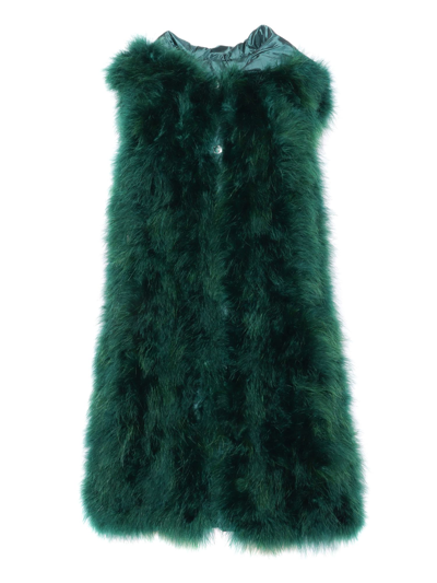 Ermanno Ermanno Scervino Natural Feather Vest In Green