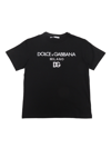 Dolce & Gabbana Embroidered Logo Cotton T-shirt In Black
