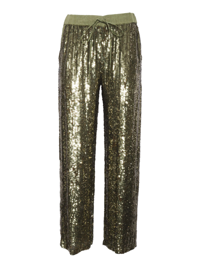 P.a.r.o.s.h Trousers With Sequins In Green