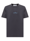 Stone Island Logo-patch Cotton T-shirt In Navy Blue