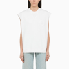 Stella Mccartney Stella Mc Cartney White Cotton Over Vest With Logo In Bianco
