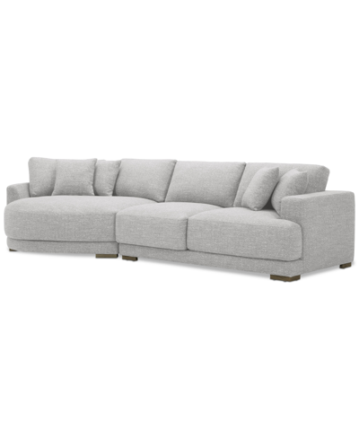 Macy's Closeout! Vasher 135" 2-pc. Fabric Sectional With Cuddler, Created For  In Cloud