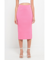 Endless Rose Side Slit Detailed Knit Midi Skirt In Plum