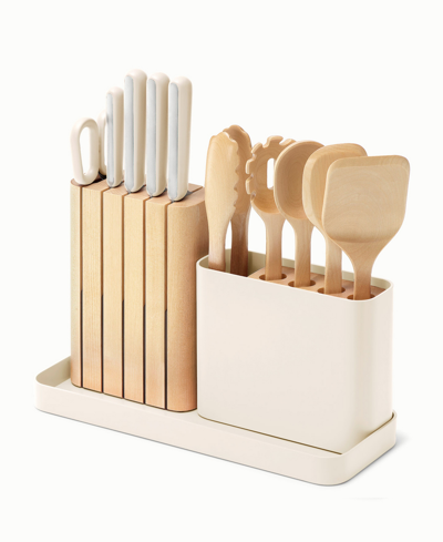 Caraway Stainless Steel 14 Piece Knife And Utensil Set In Cream