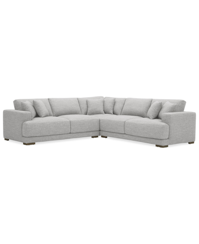 Macy's Vasher 114" 3-pc. Fabric Sectional Sofa, Created For  In Cloud