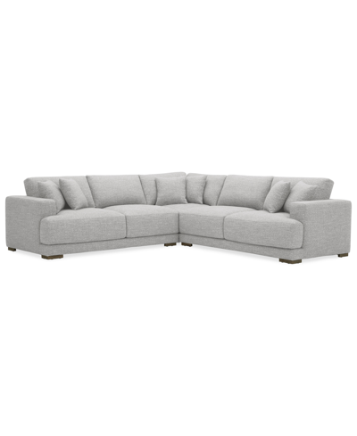 Macy's Closeout! Vasher 114" 3-pc. Fabric Sectional Sofa, Created For  In Cloud