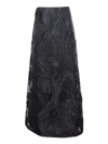 Alberta Ferretti Floral Fil Coupé Skirt In Black