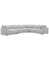 Macy's Closeout! Vasher 166" 4-pc. Fabric Sectional Sofa With Cuddler, Created For  In Cloud