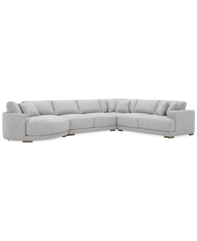 Macy's Vasher 166" 4-pc. Fabric Sectional Sofa With Cuddler, Created For  In Cloud